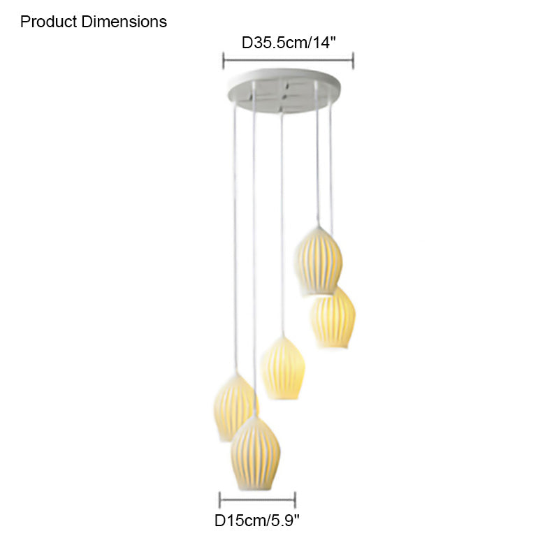 Diff Ribbed Ceramics Pendant Light-DF2132