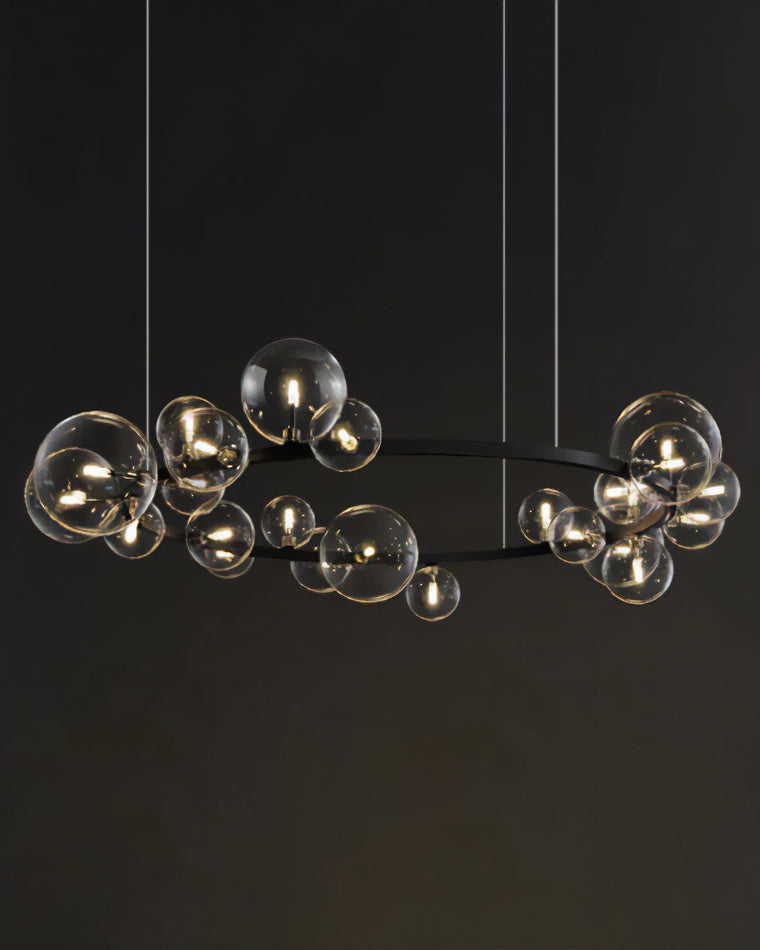 Diff Smoked Glass Bubble Circular Chandelier-DF2292
