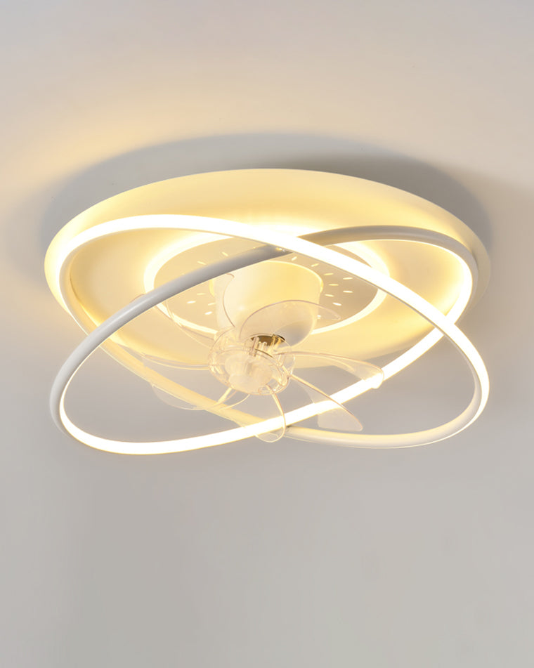 Diff Remote Oscillating Flush Mount Ceiling Fan with Dimmable Light-DF5064