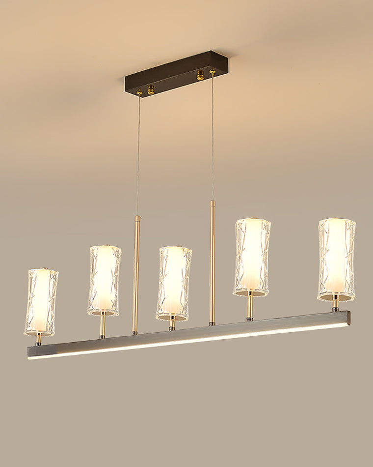 Diff Black and Gold Pillar Candle Linear Chandelier-DF2278