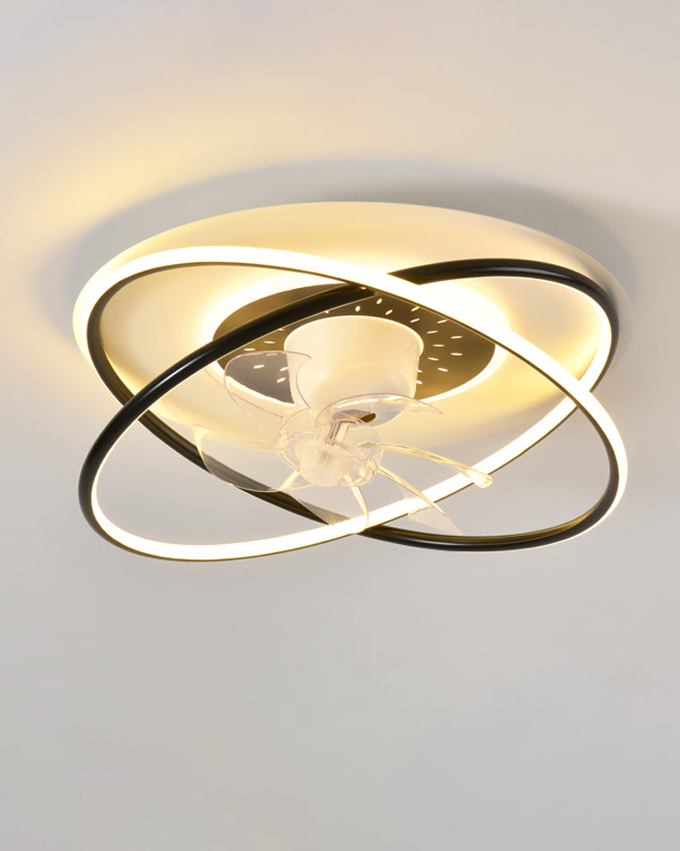 Diff Remote Oscillating Flush Mount Ceiling Fan with Dimmable Light-DF5064