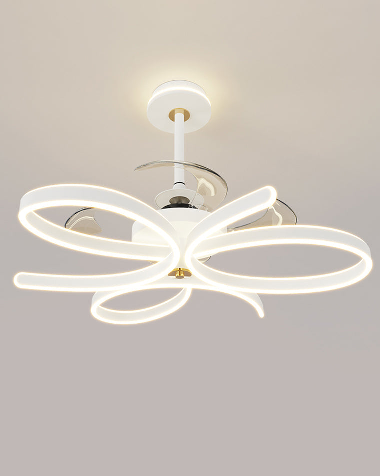 Diff 24" Remote Ceiling Fan Chandelier with Dimmable Bright Light-DF5043