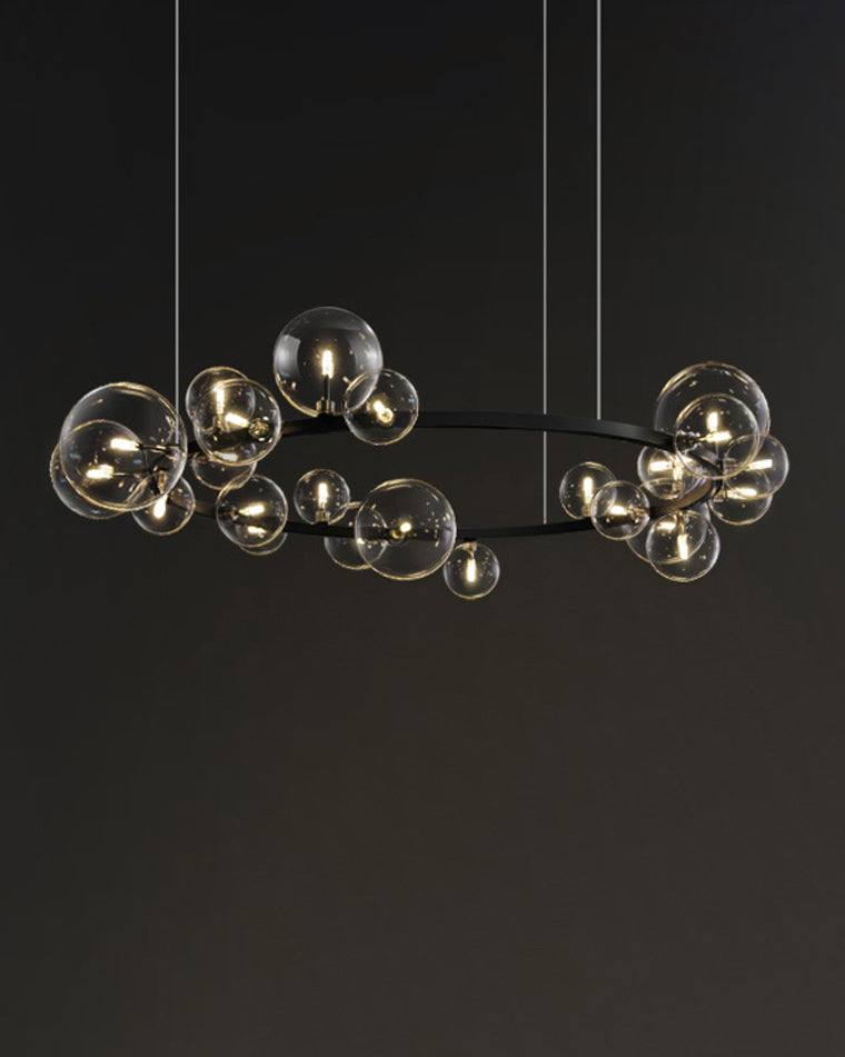Diff Smoked Glass Bubble Circular Chandelier-DF2292