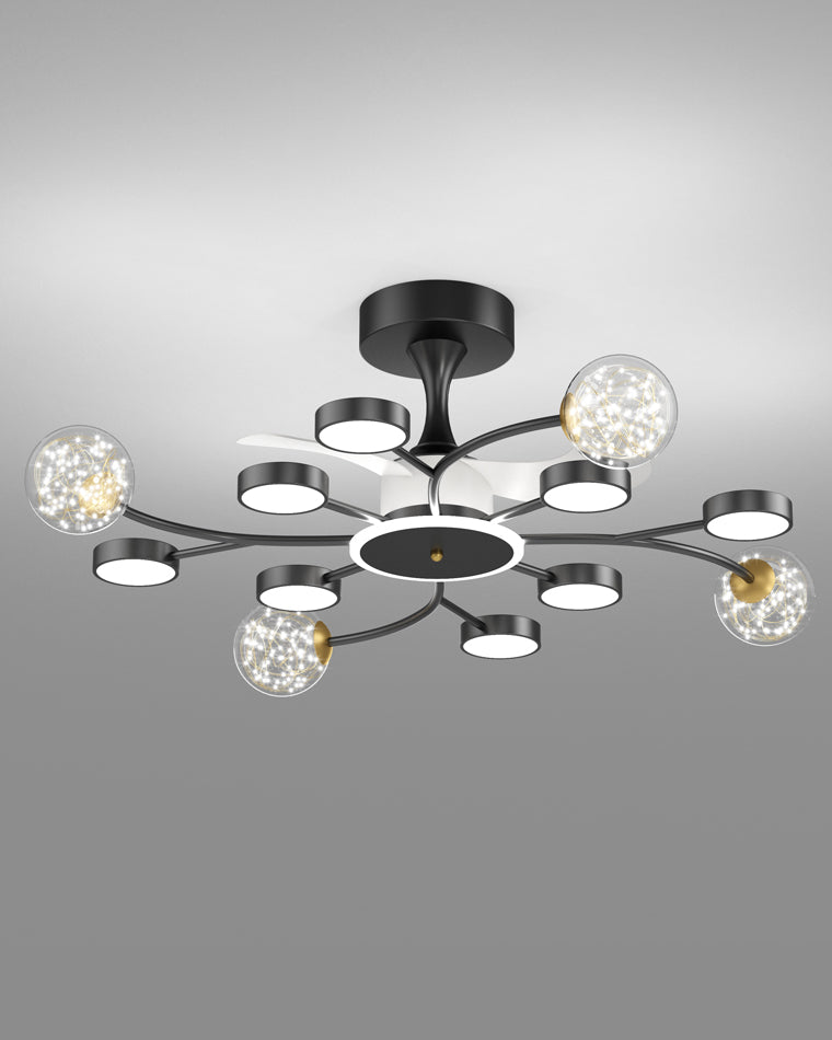 Diff Invisible Ceiling Fan Chandelier with Remote-DF5046