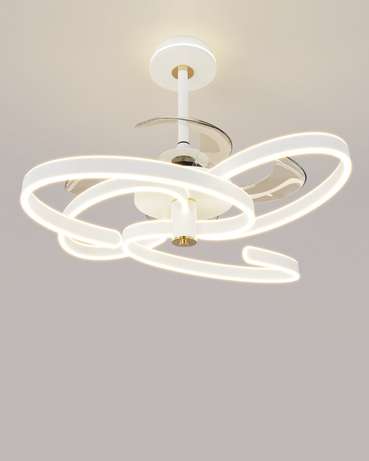 Diff 24" Remote Ceiling Fan Chandelier with Dimmable Bright Light-DF5043