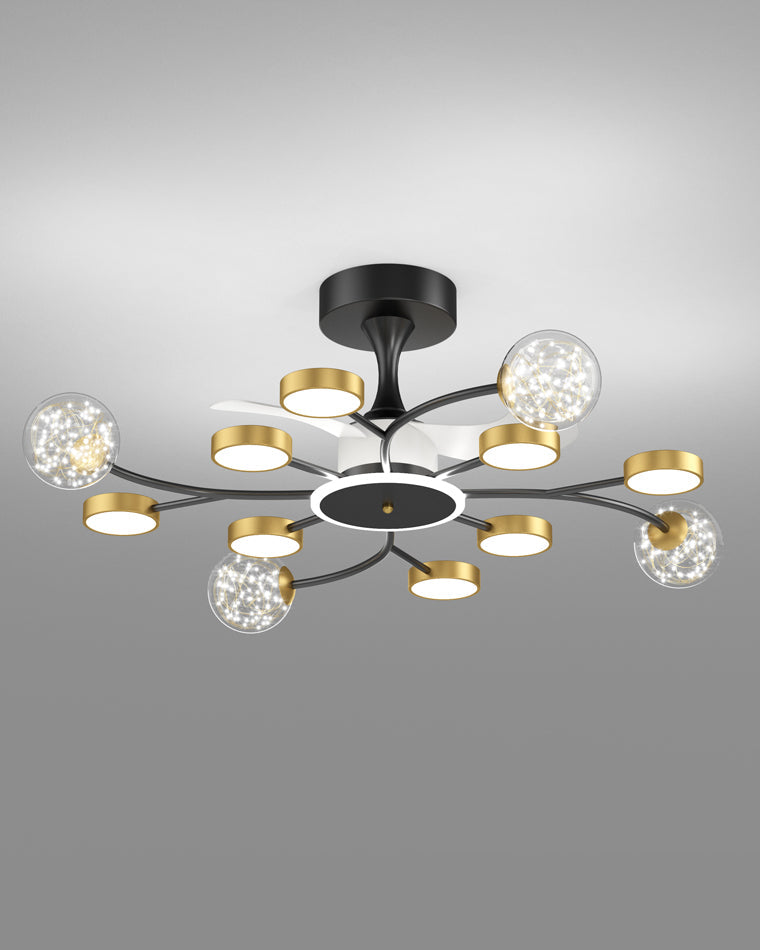 Diff Invisible Ceiling Fan Chandelier with Remote-DF5046