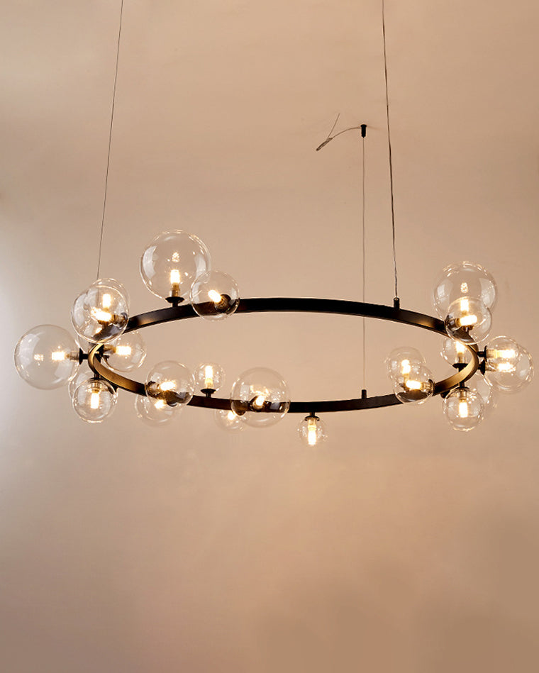 Diff Smoked Glass Bubble Circular Chandelier-DF2292