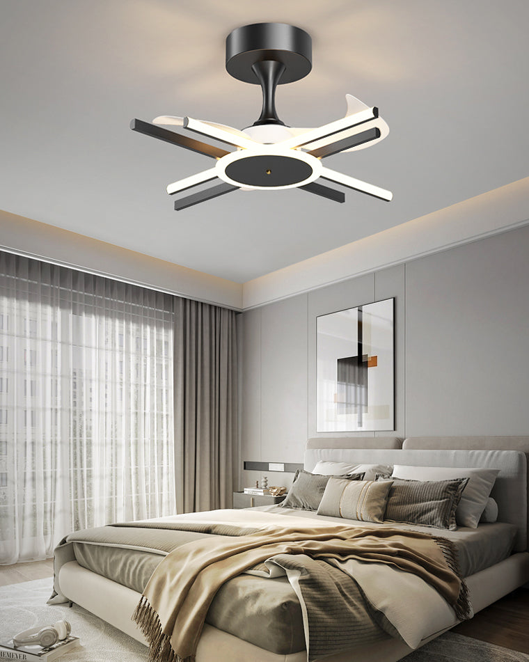 Diff Remote Ceiling Fan Chandelier with Dimmable Light-DF5047