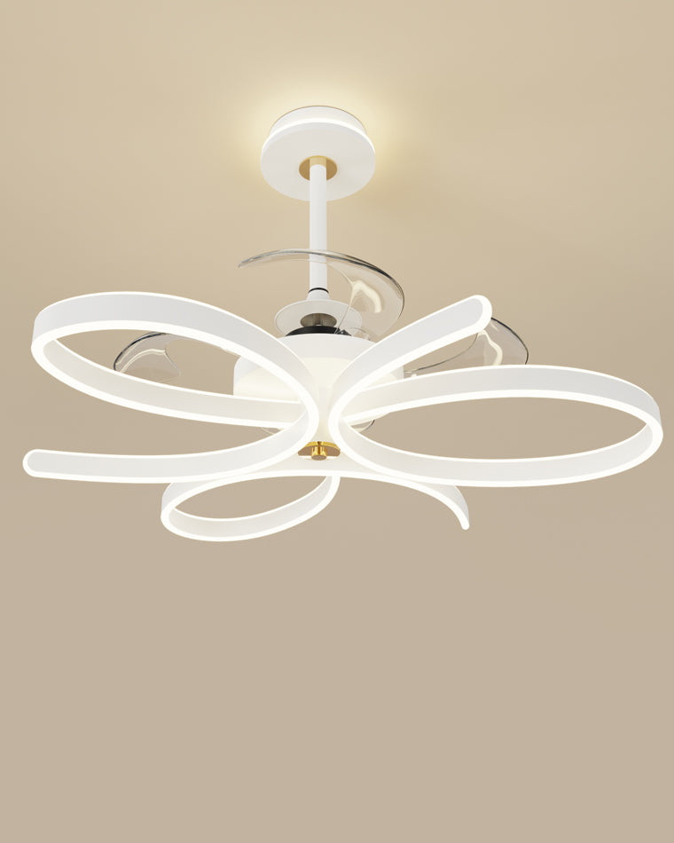 Diff 24" Remote Ceiling Fan Chandelier with Dimmable Bright Light-DF5043