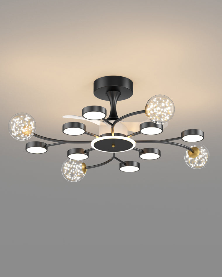 Diff Invisible Ceiling Fan Chandelier with Remote-DF5046