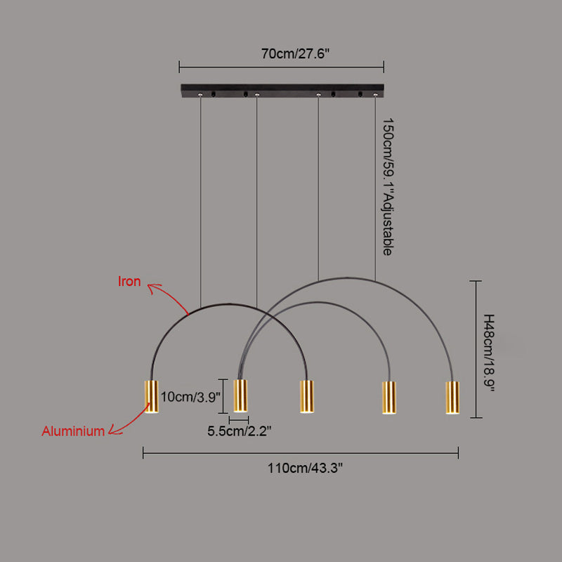 Diff Arc Rainbow Pendant Chandelier-DF2063