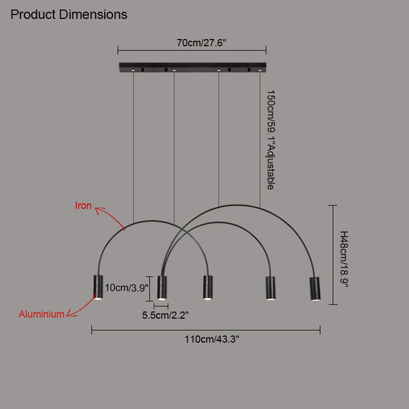 Diff Arc Rainbow Pendant Chandelier-DF2063