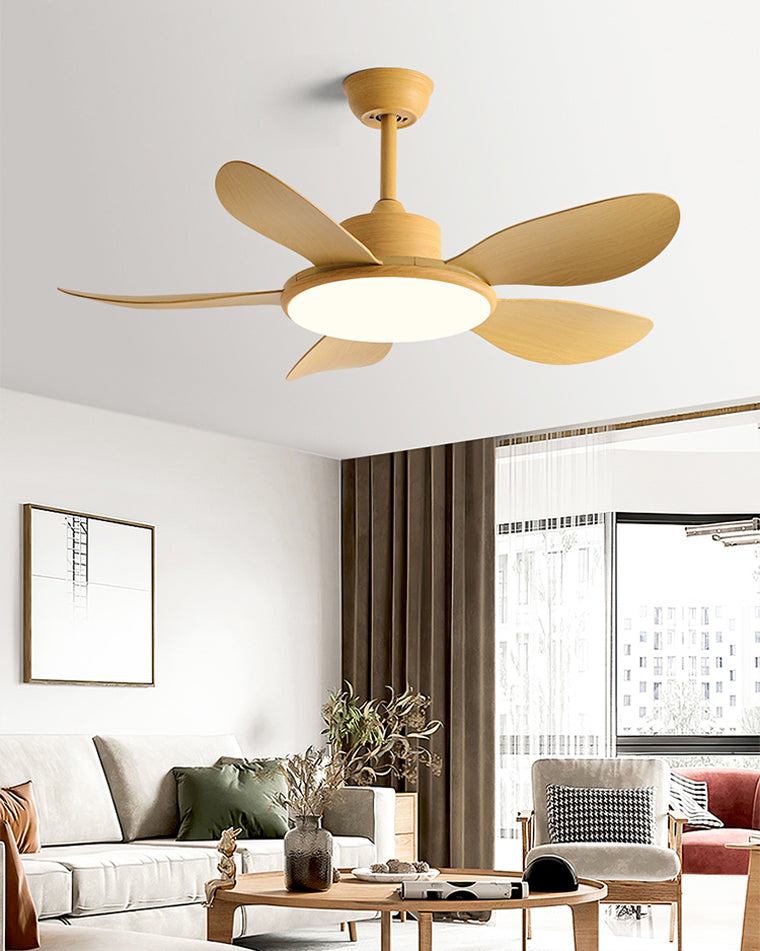 Diff 42" Wood Grain Ceiling Fan with Dimmable Light-DF5003