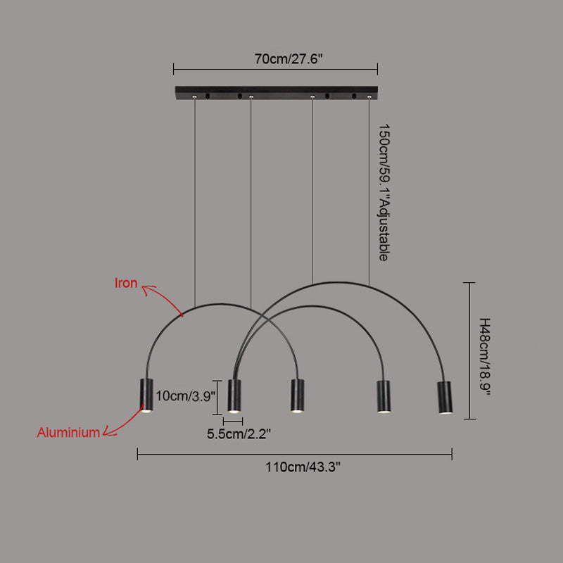 Diff Arc Rainbow Pendant Chandelier-DF2063
