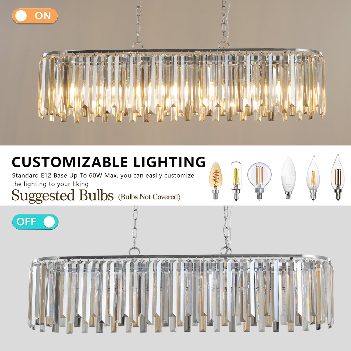 Modern Oval Crystal ceiling chandelier-DG2043
