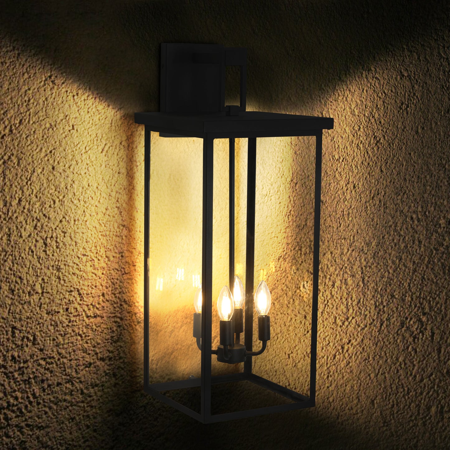 4-Light Black Outdoor Wall Light-DG2001