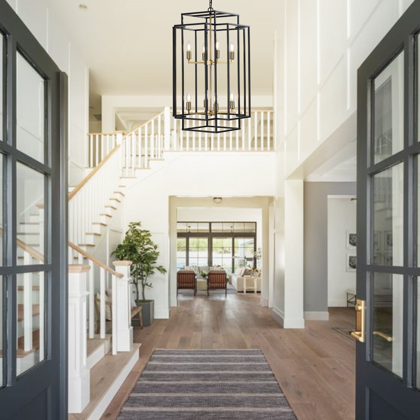 8-Lights Lantern Tiered Pendant Light -DG2008