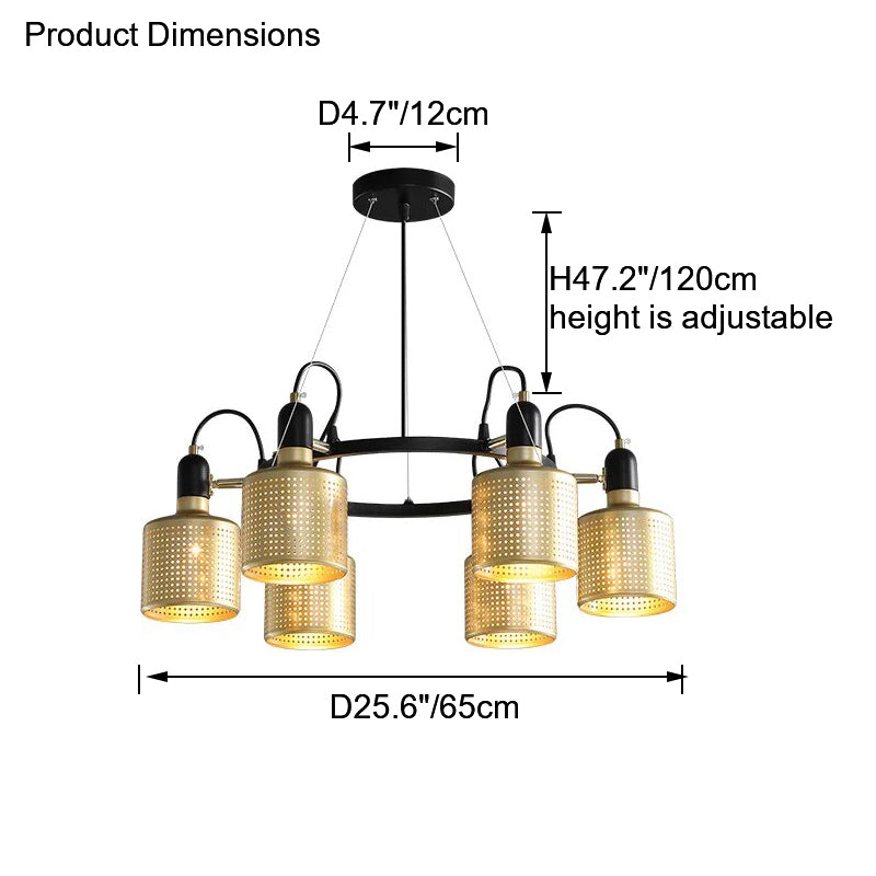 Diff Industrial Gold Chandelier-DF2262