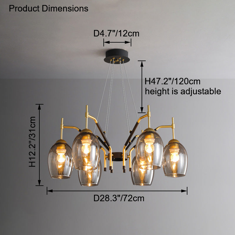 Diff Glass Bell Chandelier-DF2260