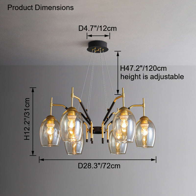 Diff Glass Bell Chandelier-DF2260