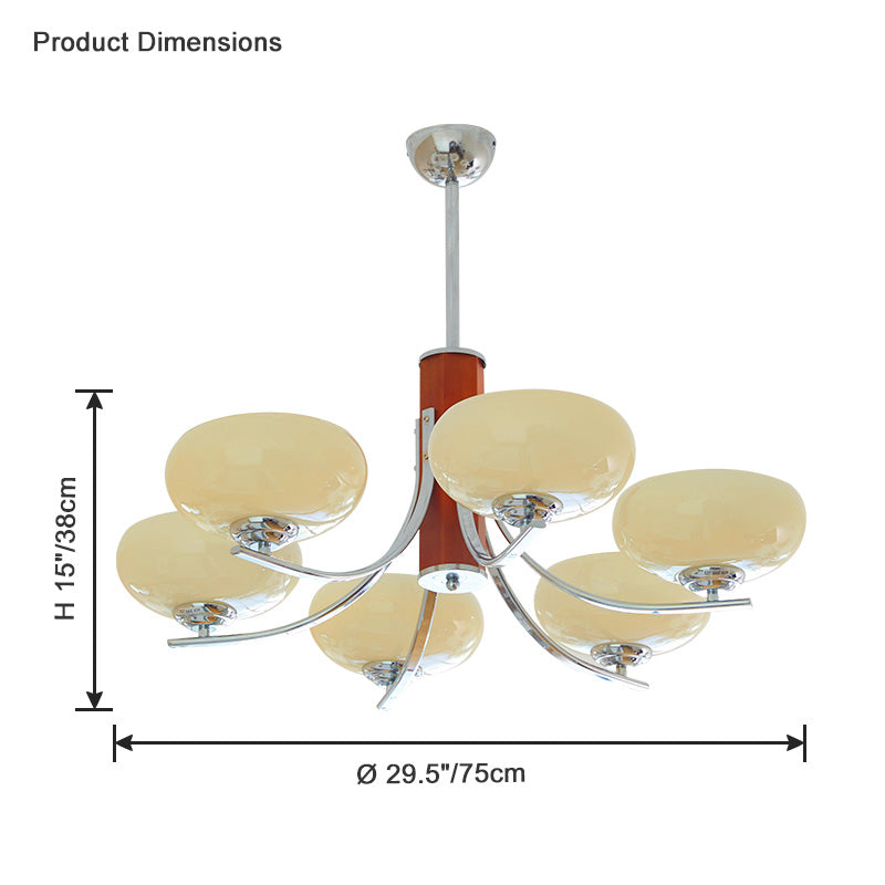 Diff Art Deco Milk Glass Chandelier-DF2302