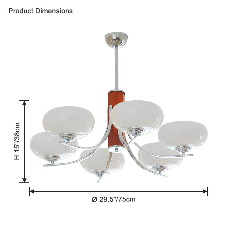Diff Art Deco Milk Glass Chandelier-DF2302