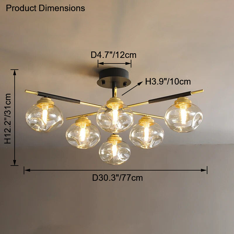 Diff Blown Glass Globe Chandelier-DF2261