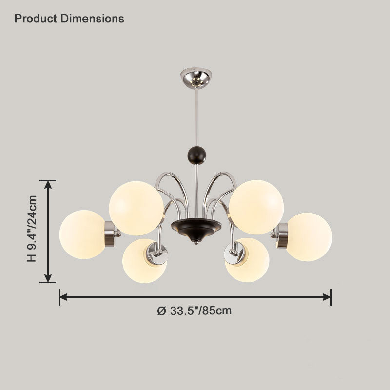 Diff Art Deco Frosted Glass Globe Chandelier-DF2304