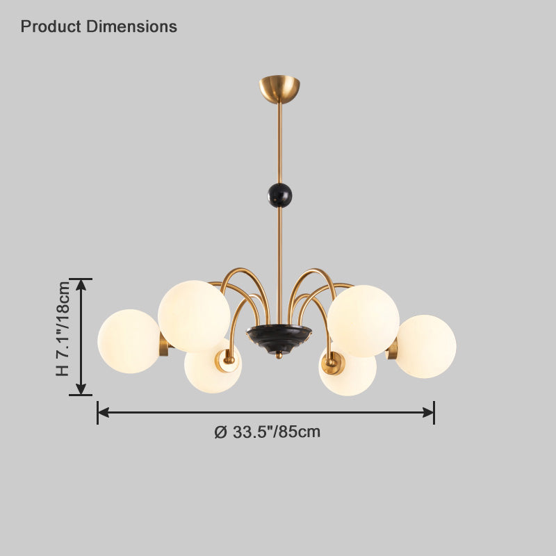 Diff Art Deco Frosted Glass Globe Chandelier-DF2304