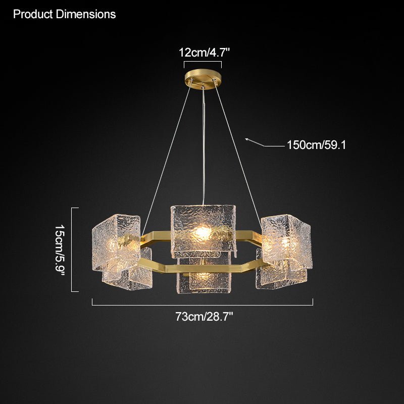 Diff Textured Glass Round Chandelier-DF2174