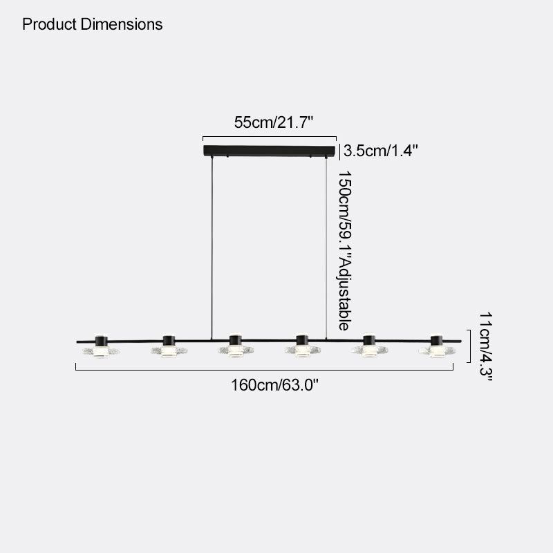 Diff Black Linear Chandelier-DF2222