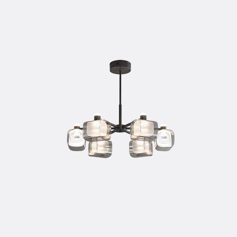 Diff Hollow Rectangular Glass Chandelier-DF2223
