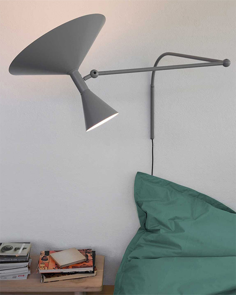 Diff Horn Swing Arm Wall Sconce with Switch-DF6014