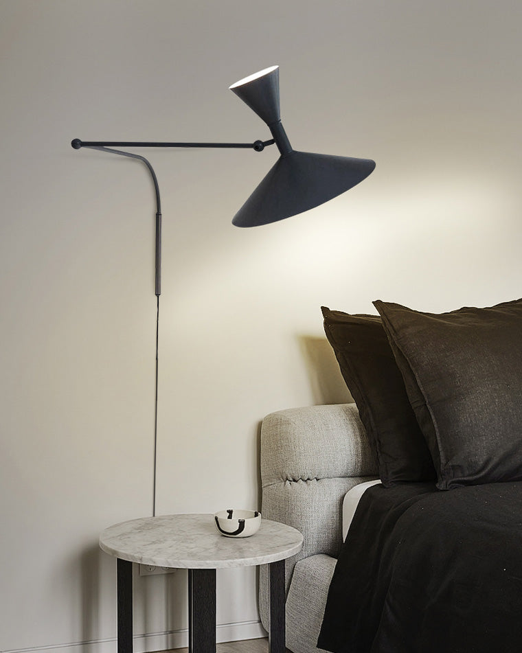 Diff Horn Swing Arm Wall Sconce with Switch-DF6014