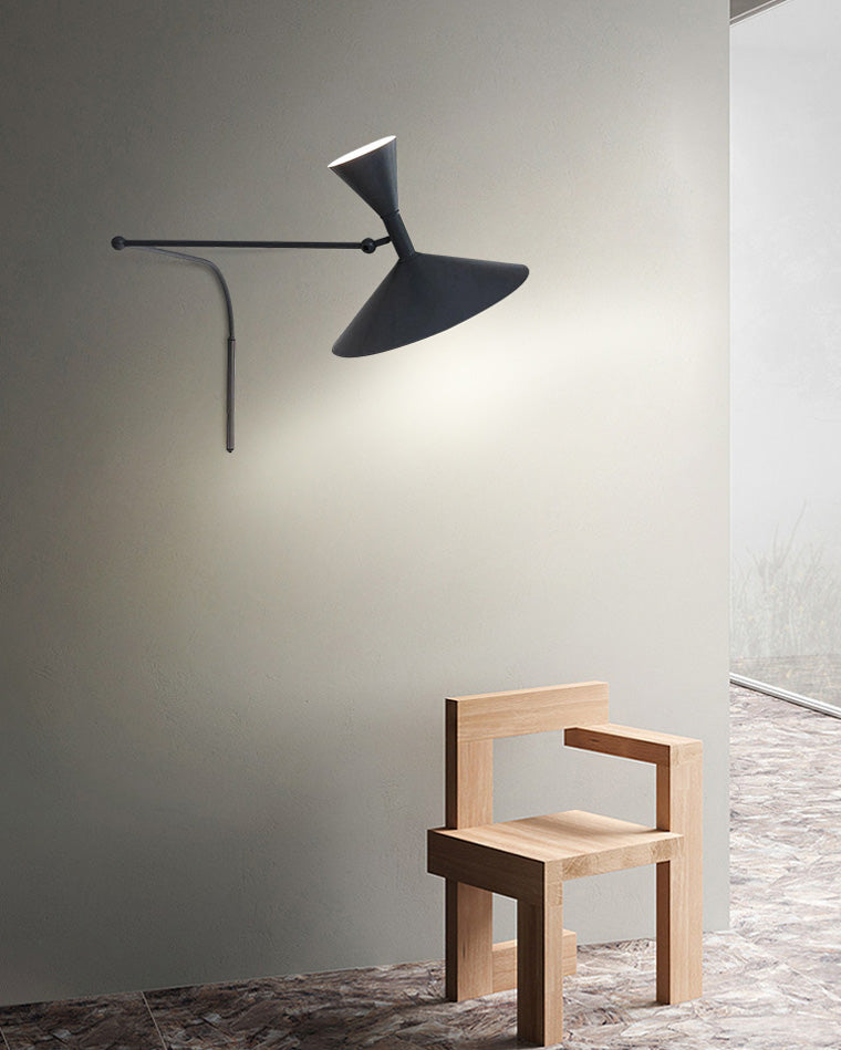 Diff Horn Swing Arm Wall Sconce with Switch-DF6014