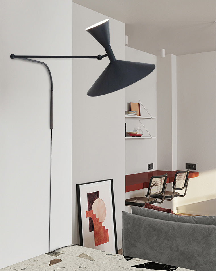 Diff Horn Swing Arm Wall Sconce with Switch-DF6014