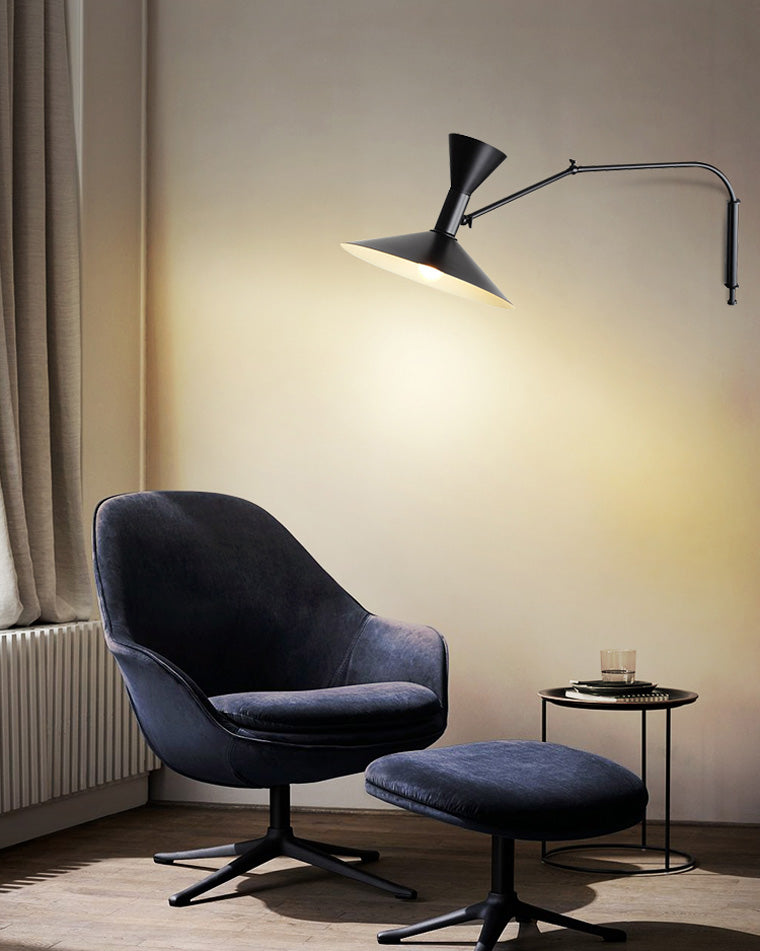 Diff Horn Swing Arm Wall Sconce with Switch-DF6014