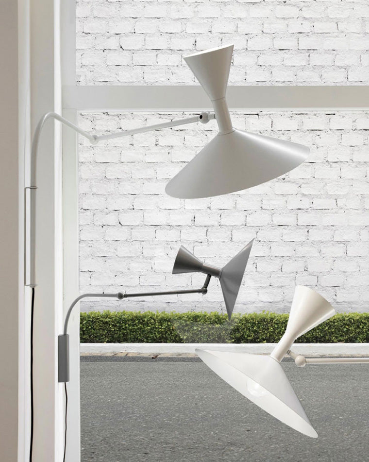Diff Horn Swing Arm Wall Sconce with Switch-DF6014
