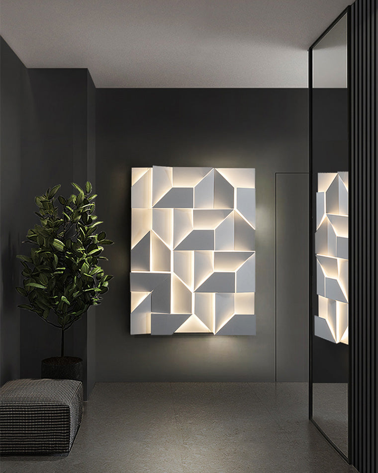 Diff Rectangular Sculptural Art Wall Sconce-DF6020