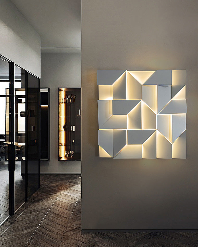 Diff Rectangular Sculptural Art Wall Sconce-DF6020
