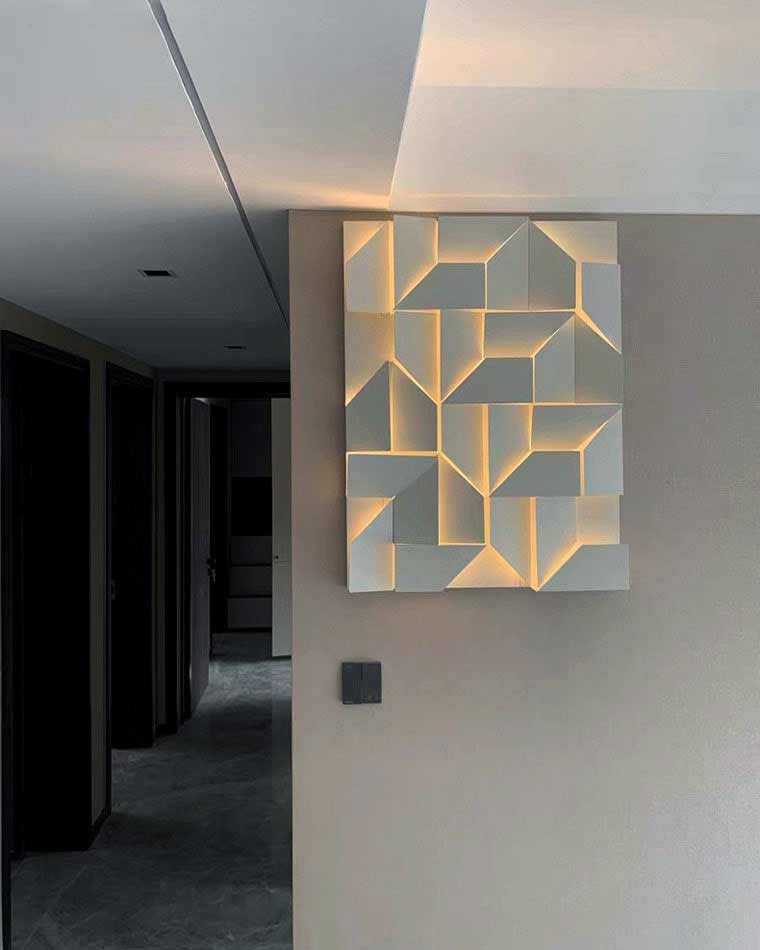 Diff Rectangular Sculptural Art Wall Sconce-DF6020