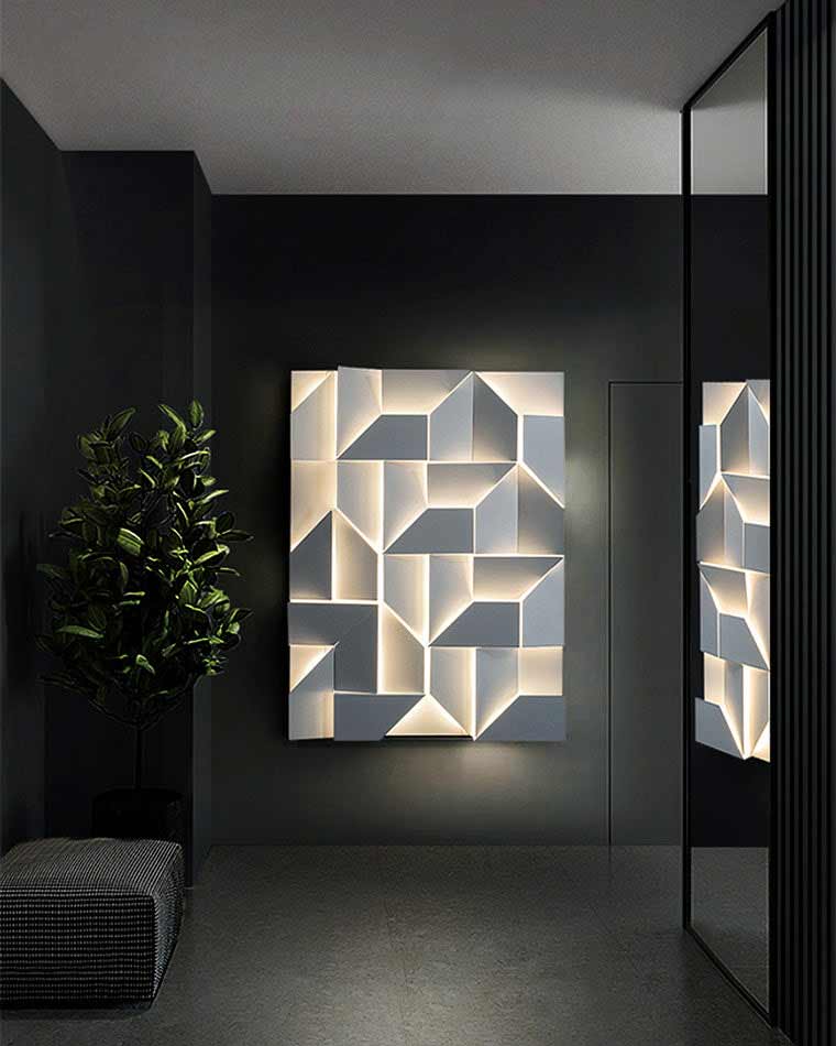 Diff Rectangular Sculptural Art Wall Sconce-DF6020
