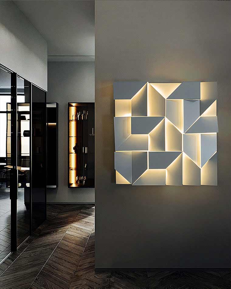 Diff Rectangular Sculptural Art Wall Sconce-DF6020