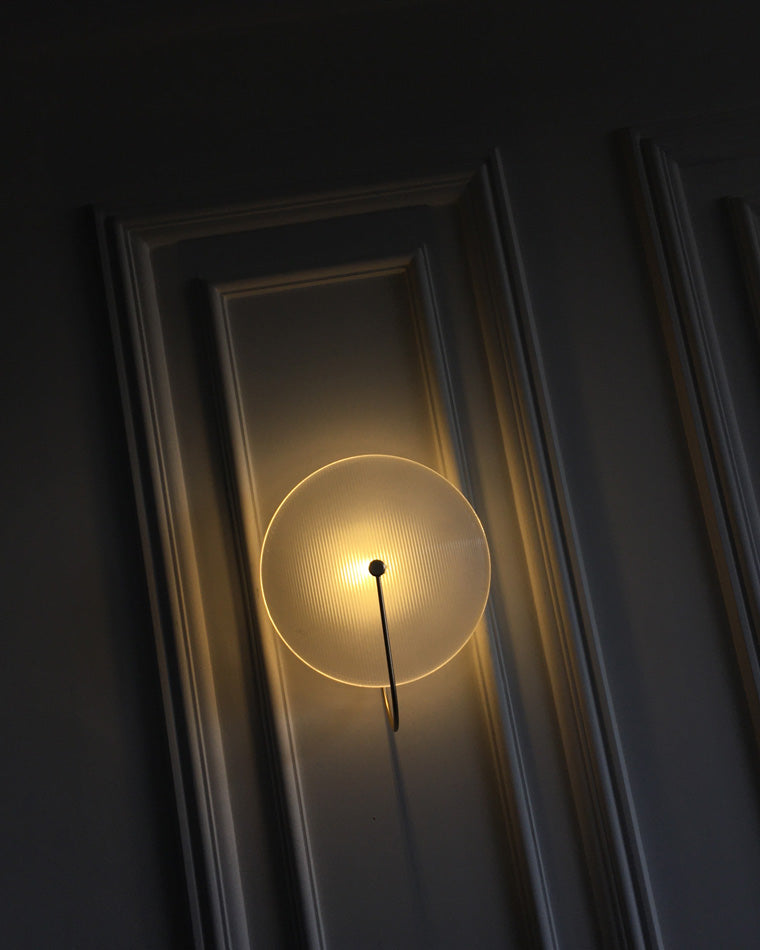 Diff Ribbed Glass Disc Wall Sconce-DF6028