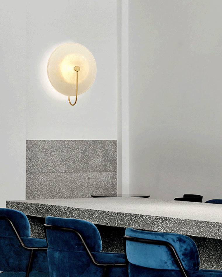 Diff Ribbed Glass Disc Wall Sconce-DF6028