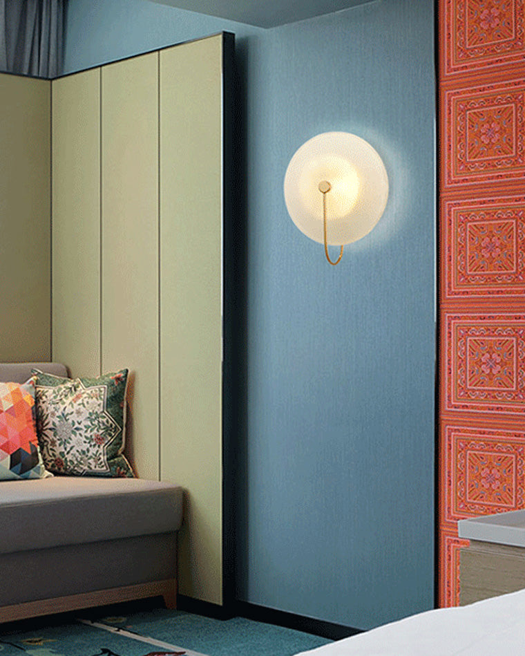 Diff Ribbed Glass Disc Wall Sconce-DF6028