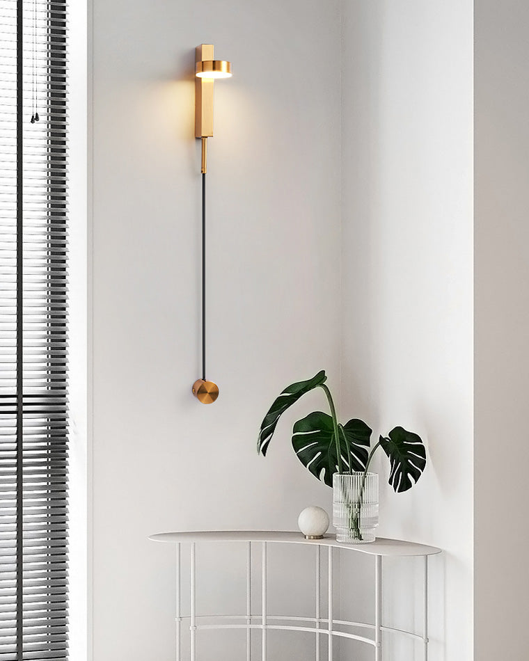 Diff Adjustable Black/Gold Pendulum Wall Sconce-DF6029