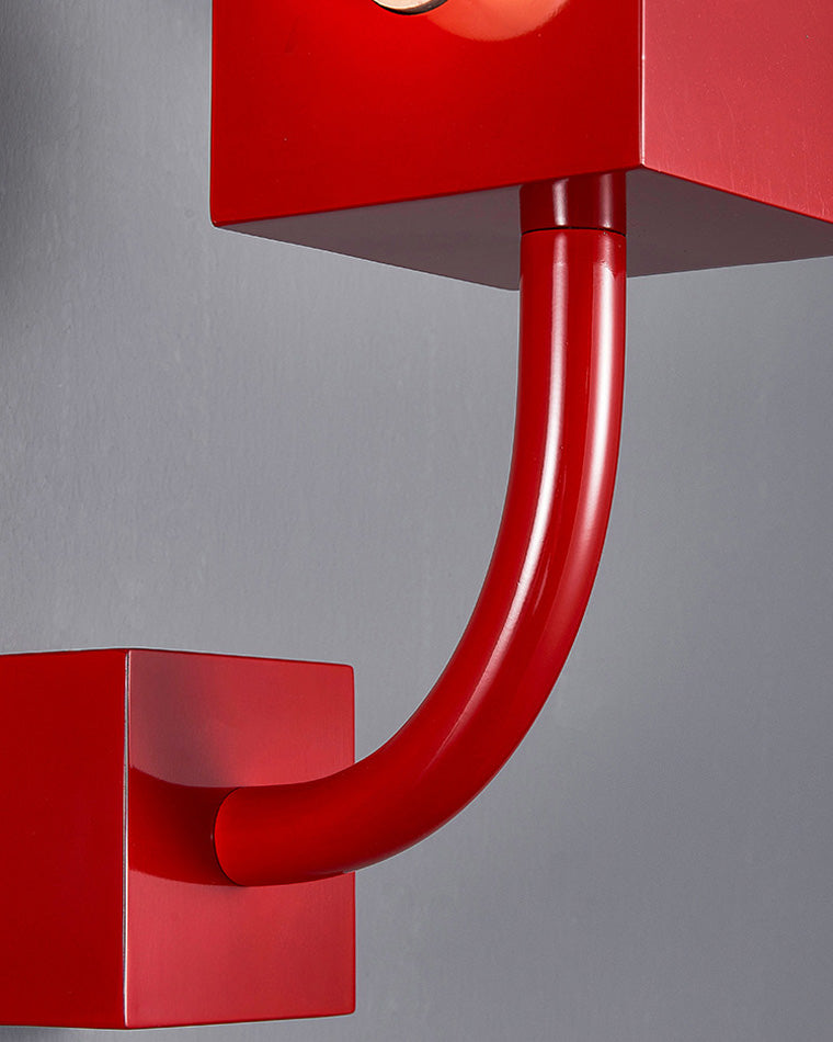 Diff Red Square Mid Century Wall Sconce with Pull Chain-DF6050