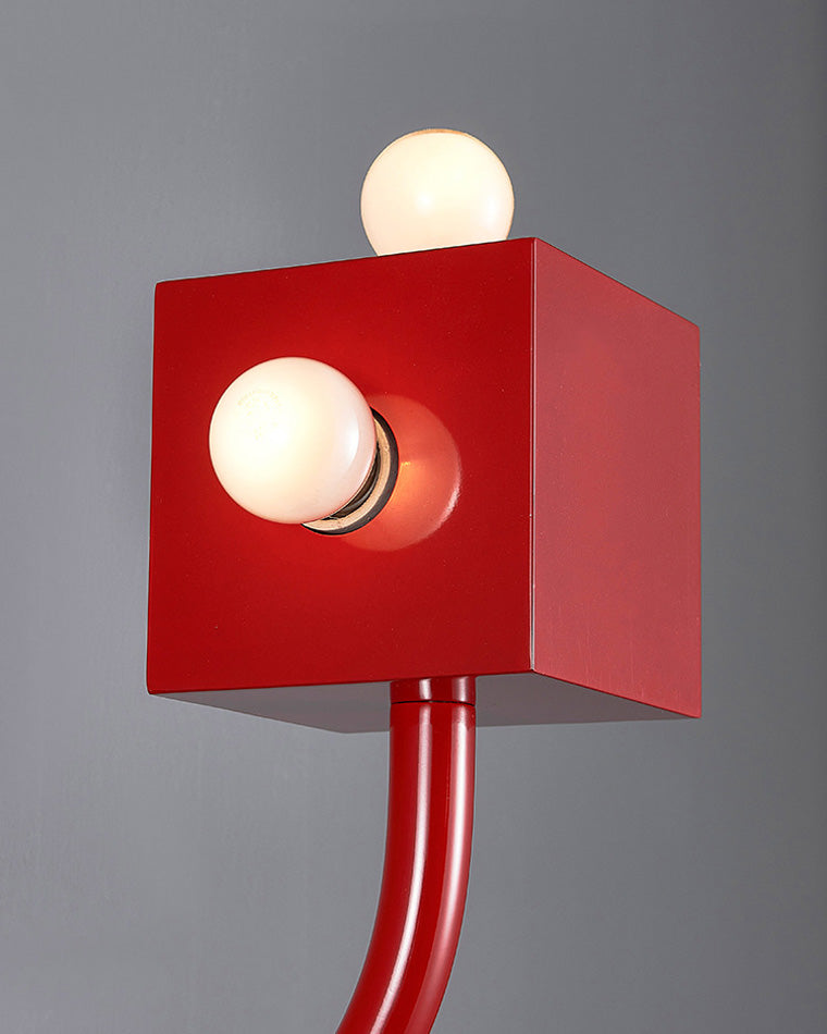 Diff Red Square Mid Century Wall Sconce with Pull Chain-DF6050