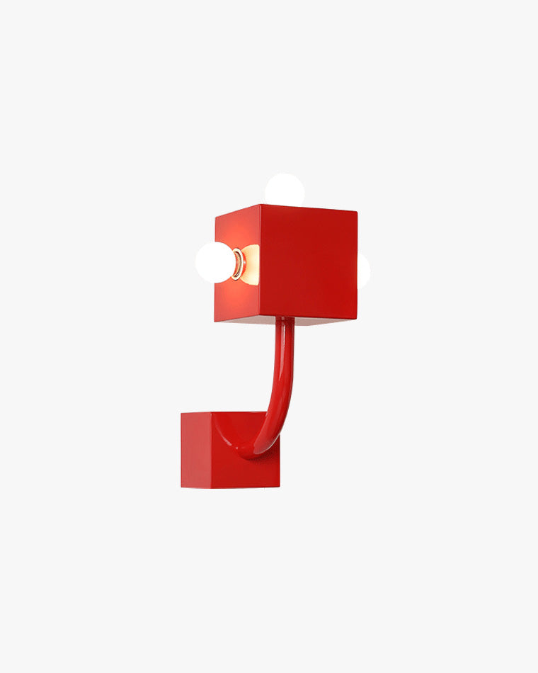 Diff Red Square Mid Century Wall Sconce with Pull Chain-DF6050